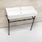 Fauceture 39" Porcelain Console Sink with Stainless Steel Legs (Single-Hole), White/Matte Black VPB39170ST - alternate 2